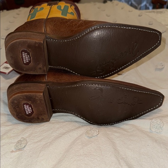 Nocona Brown and Yellow Cactus women’s Cowboy Boots - Picture 2 of 4